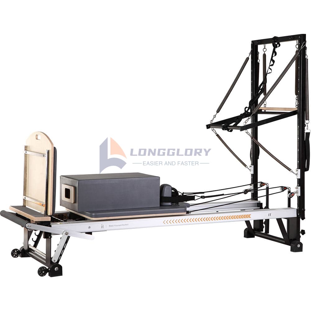 Aluminiozko Pilates Reformer Dorre Erdiarekin