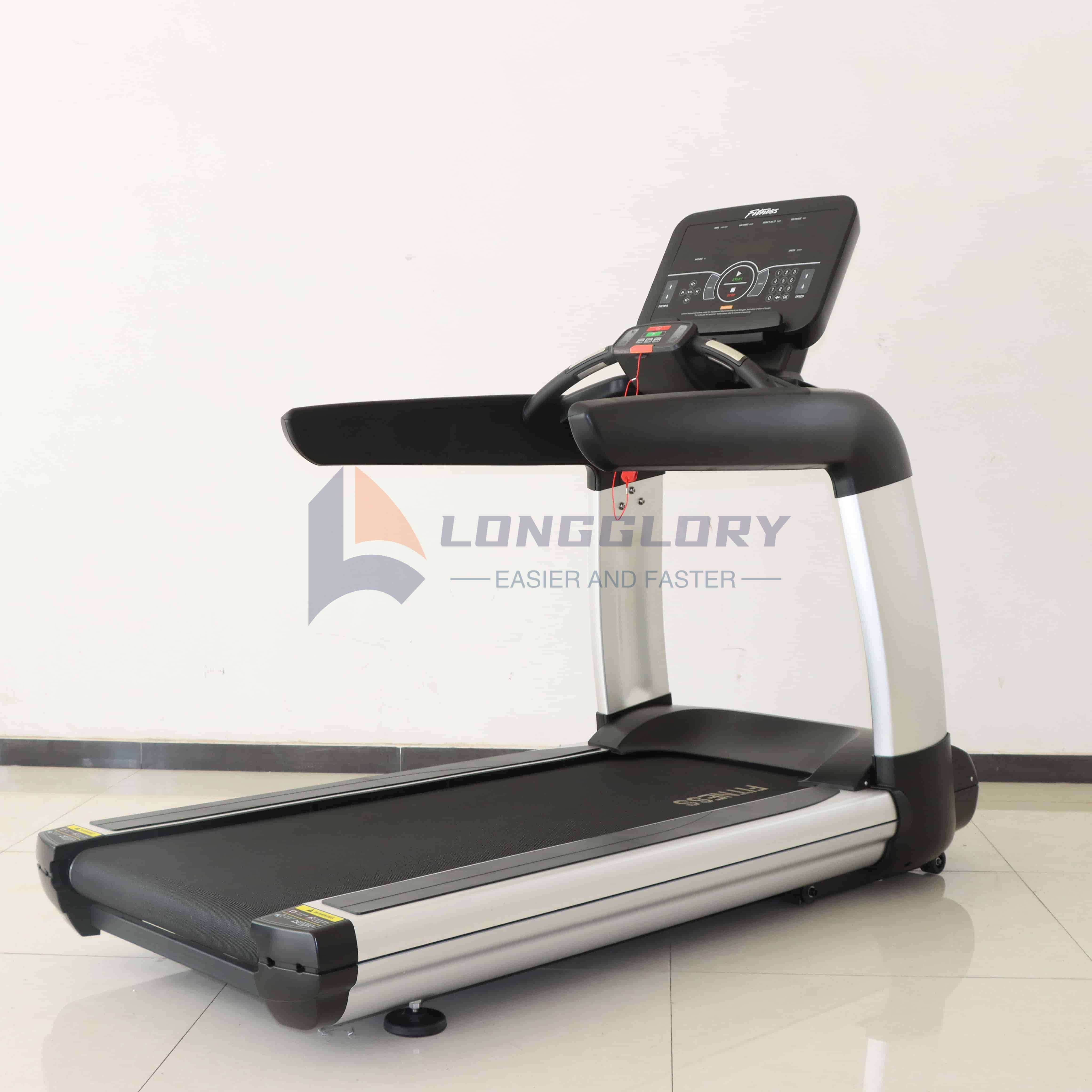 High Quality Adjustable Slope Commercial Multi-function Gym Fitness Heart RateTest LCD Touch Screen Quiet Electric Gym Treadmill